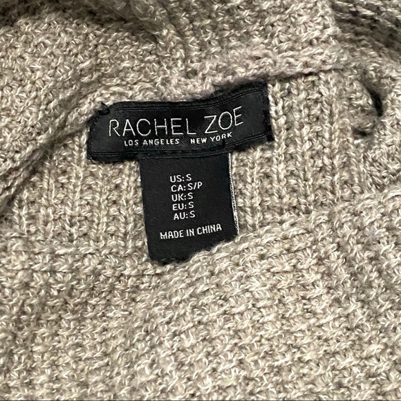 NEW Rachel Zoe Cozy Cowl Turtle Neck Knit Jumper Sweater Dress Tan Taupe Size S - Picture 5 of 6